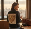 Love to Travel by Tobe Fonseca, printed on a hand-made Unisex Denim Jacket