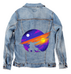 Sunset Samurai by Tobe Fonseca, printed on a hand-made Unisex Denim Jacket