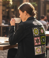 Talavera Mexican Tile by CatCoq, printed on a hand-made Unisex Denim Jacket