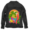 TROPICAL PARADISE PARROT by INDYSIGN, printed on a hand-made Unisex Denim Jacket