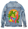 TROPICAL PARADISE PARROT by INDYSIGN, printed on a hand-made Unisex Denim Jacket