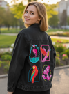 TROPICAL PARADISE by INDYSIGN, printed on a hand-made Unisex Denim Jacket