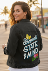 TROPICAL STATE OF MIND by INDYSIGN, printed on a hand-made Unisex Denim Jacket