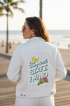 TROPICAL STATE OF MIND by INDYSIGN, printed on a hand-made Unisex Denim Jacket