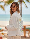 TROPICAL STATE OF MIND by INDYSIGN, printed on a hand-made Unisex Denim Jacket