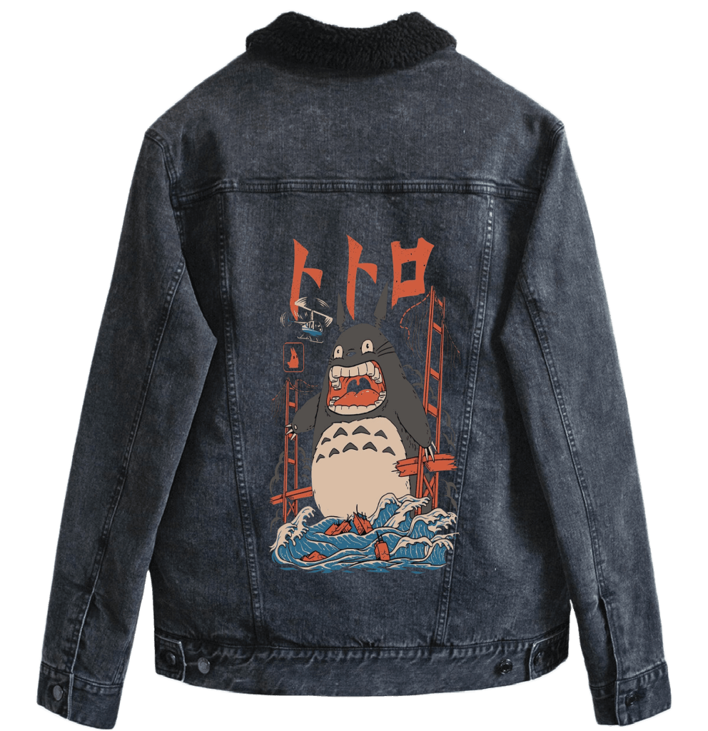 THE NEIGHBOR'S ATTACK by VINCENT TRINIDAD custom denim jacket by DenimINK