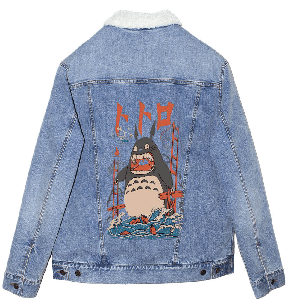 THE NEIGHBOR'S ATTACK by VINCENT TRINIDAD custom denim jacket by DenimINK