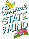 TROPICAL STATE OF MIND by INDYSIGN, printed on a hand-made Unisex Denim Jacket