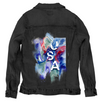 USA ABSTRACT by RAMIR DESIGNS, digitally printed on a hand-made Unisex Denim Jacket