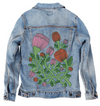 VINEBOUND BLOOMS by INDYSIGN, printed on a hand-made Unisex Denim Jacket