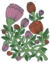 VINEBOUND BLOOMS by INDYSIGN, printed on a hand-made Unisex Denim Jacket