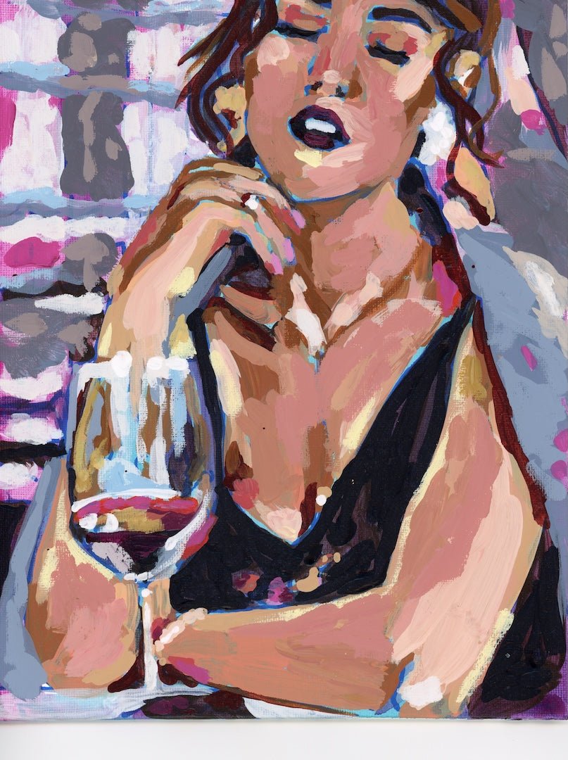 WINE GIRL by PAIGE FLOTTERUD custom denim jacket by DenimINK