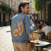 Yakuza Cat by Tobe Fonseca, printed on a hand-made Unisex Denim Jacket