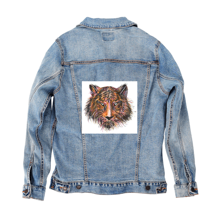 Customer Designed Custom Denim Jacket (hand-crafted) with 3 color choices of jacket: Stonewash, White, or Black. Unisex XS S M L XL 2X 3X. USA hand-crafted and USA digitally printed. Ships free within the USA &amp; also ships Internationally.