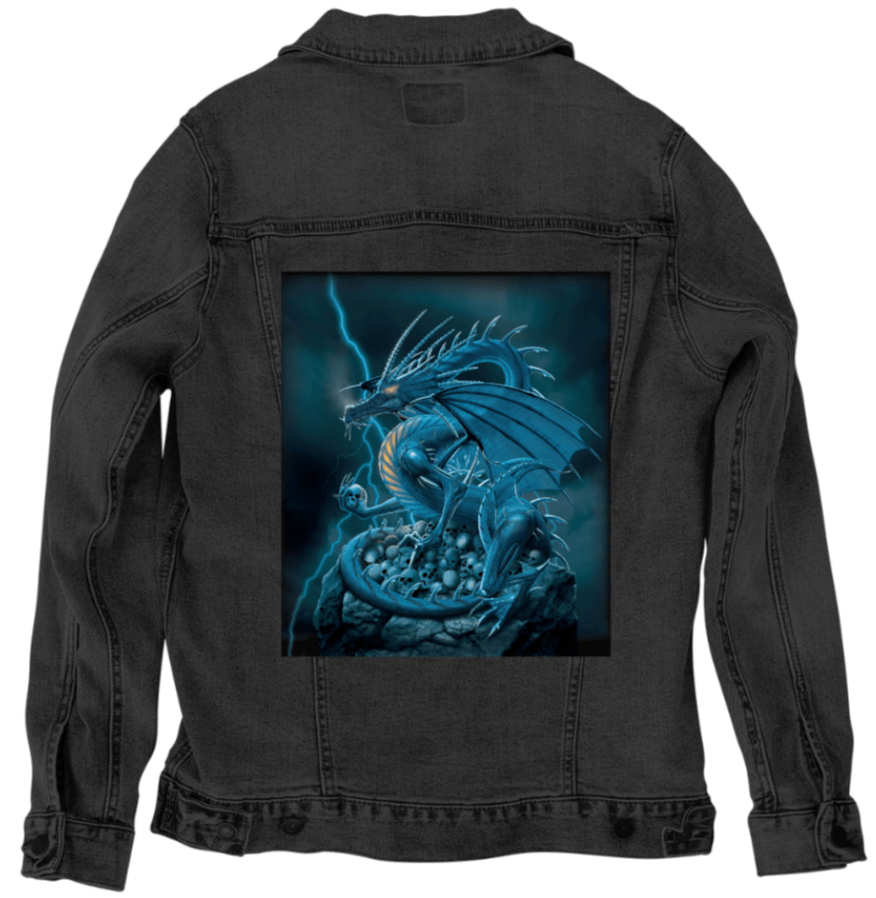 ABOLISHER by VINCENT HIE, printed on denim jackets and other denim products: tote bags, throw pillows, table place mats, aprons