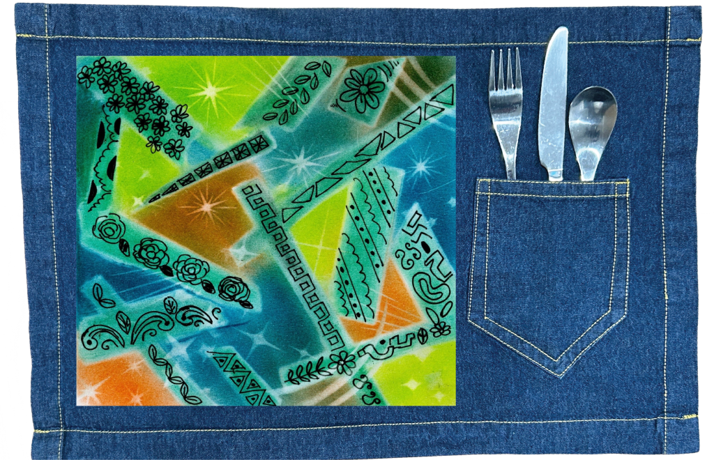 ABSTRACT MAGIC by CANVAS and QUOTATIONS custom denim jacket by DenimINK