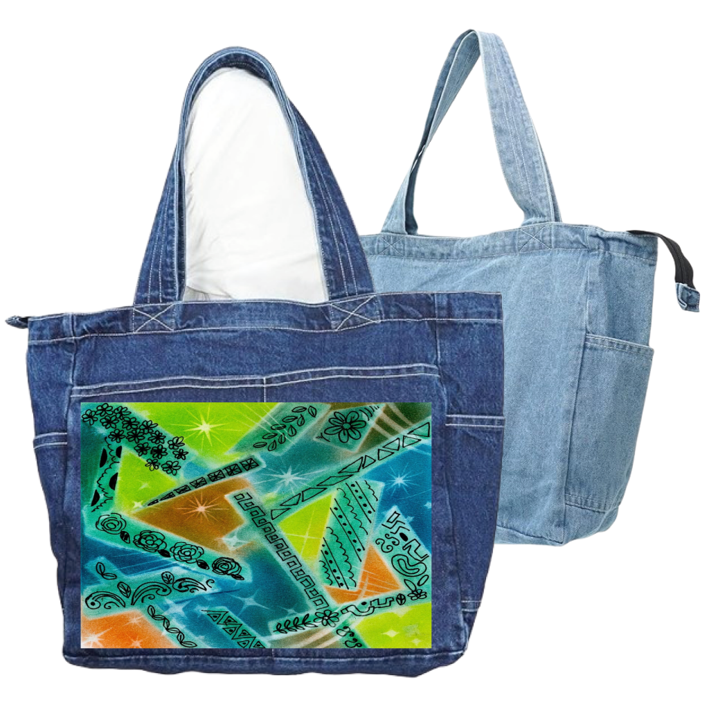 ABSTRACT MAGIC by CANVAS and QUOTATIONS custom denim jacket by DenimINK