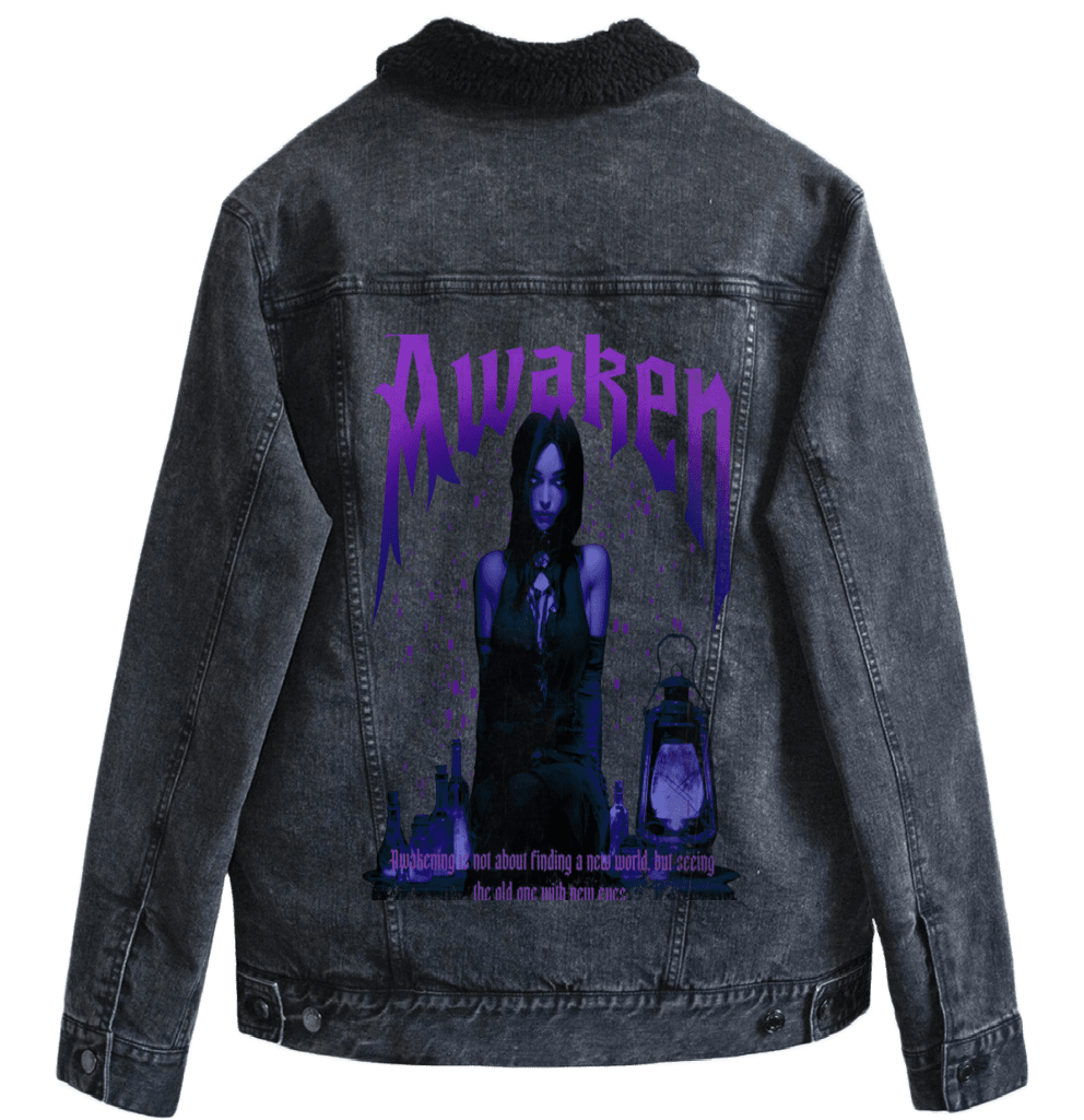 AWAKEN by DeROUCHE DESIGNS custom denim jacket by DenimINK