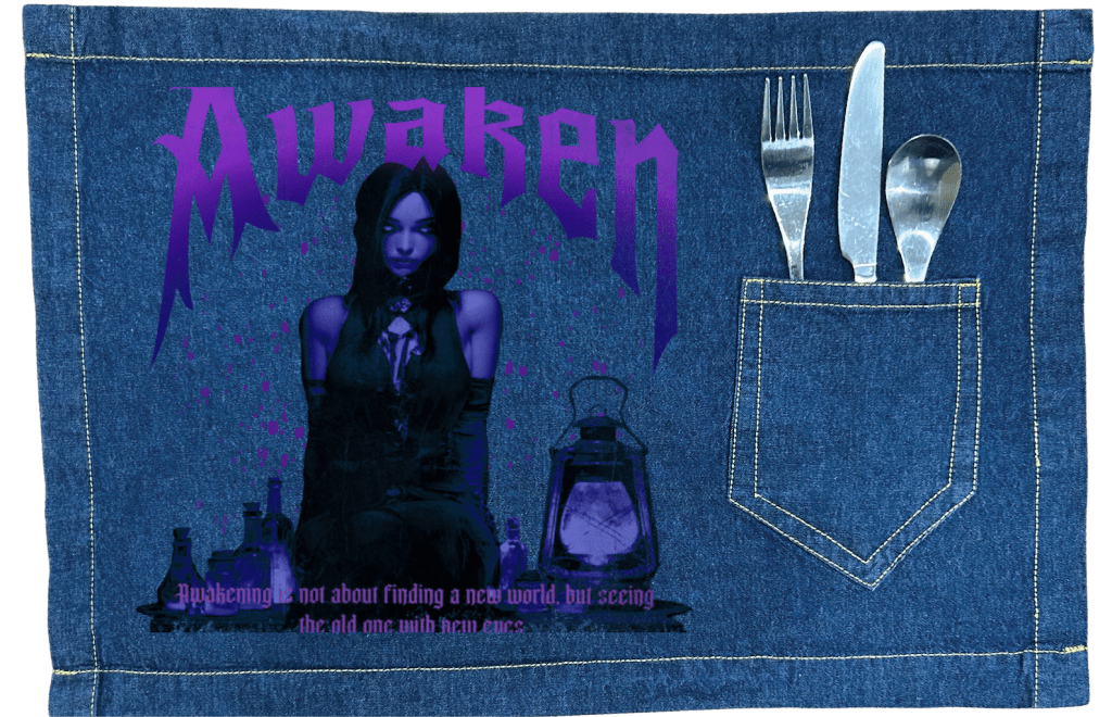 AWAKEN by DeROUCHE DESIGNS custom denim jacket by DenimINK