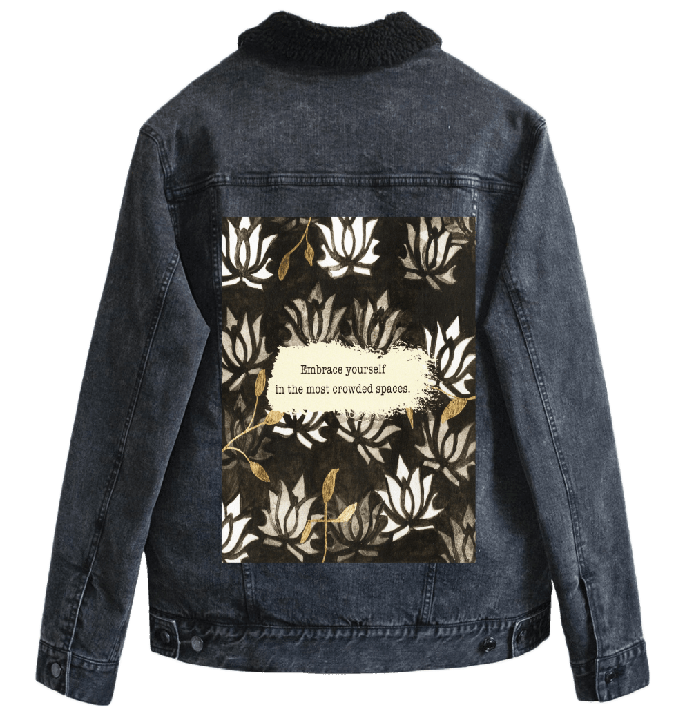 BE YOURSELF by CANVAS and QUOTATIONS custom denim jacket by DenimINK