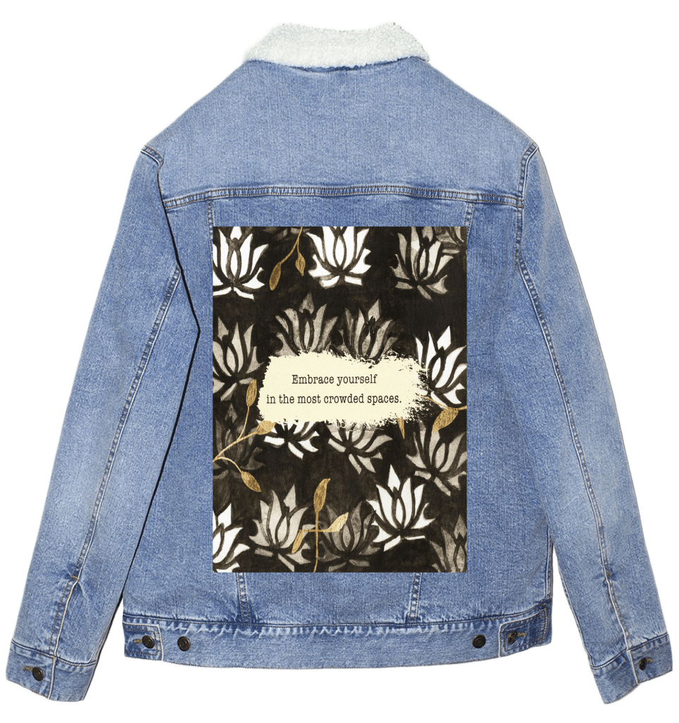 BE YOURSELF by CANVAS and QUOTATIONS custom denim jacket by DenimINK