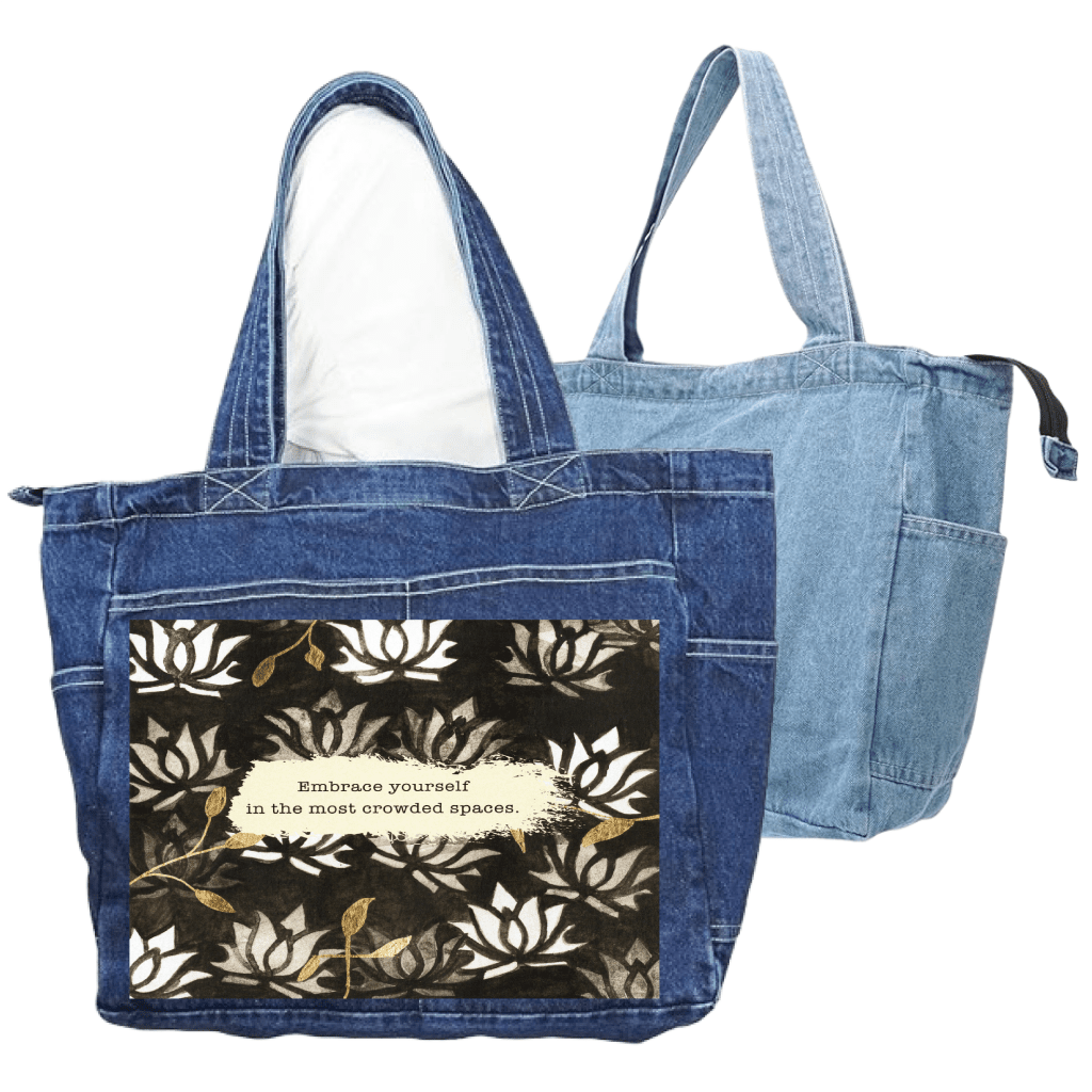 BE YOURSELF by CANVAS and QUOTATIONS custom denim jacket by DenimINK