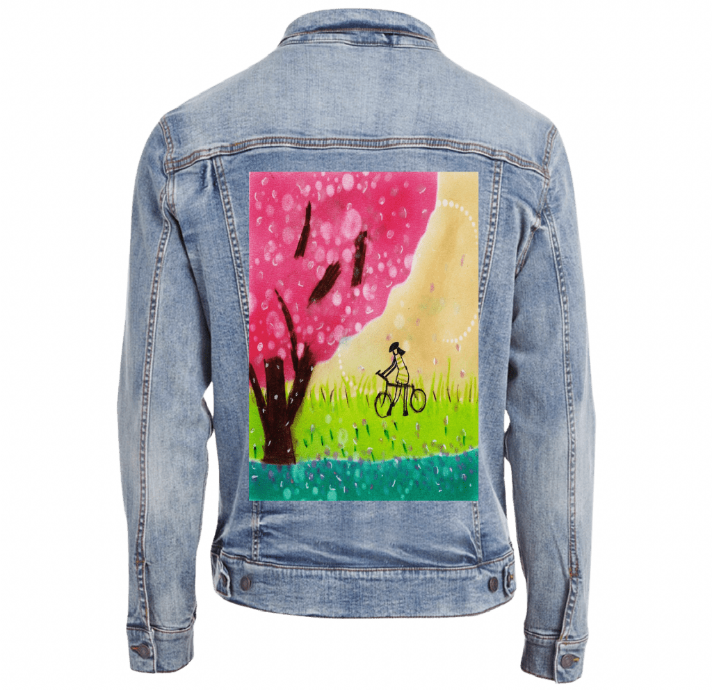 BIKE RIDE by CANVAS and QUOTATIONS custom denim jacket by DenimINK