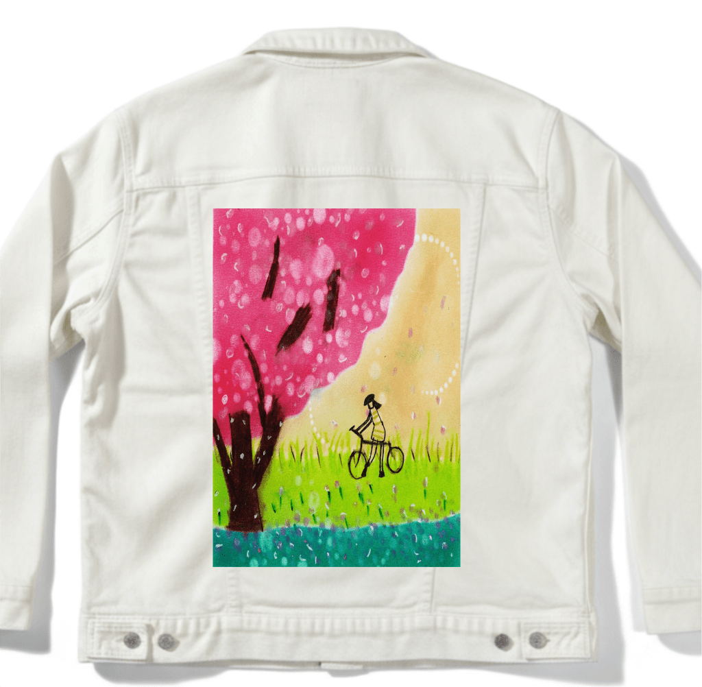 BIKE RIDE by CANVAS and QUOTATIONS custom denim jacket by DenimINK
