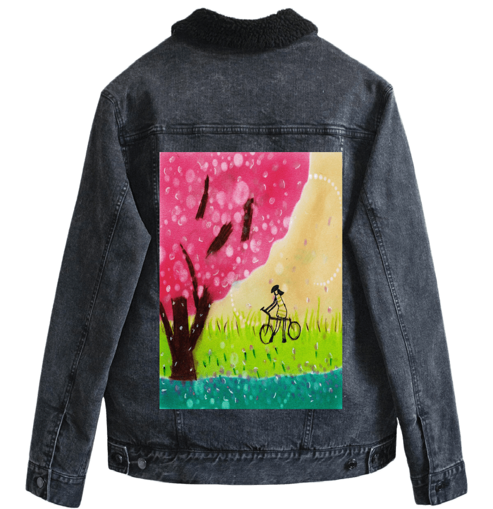 BIKE RIDE by CANVAS and QUOTATIONS custom denim jacket by DenimINK