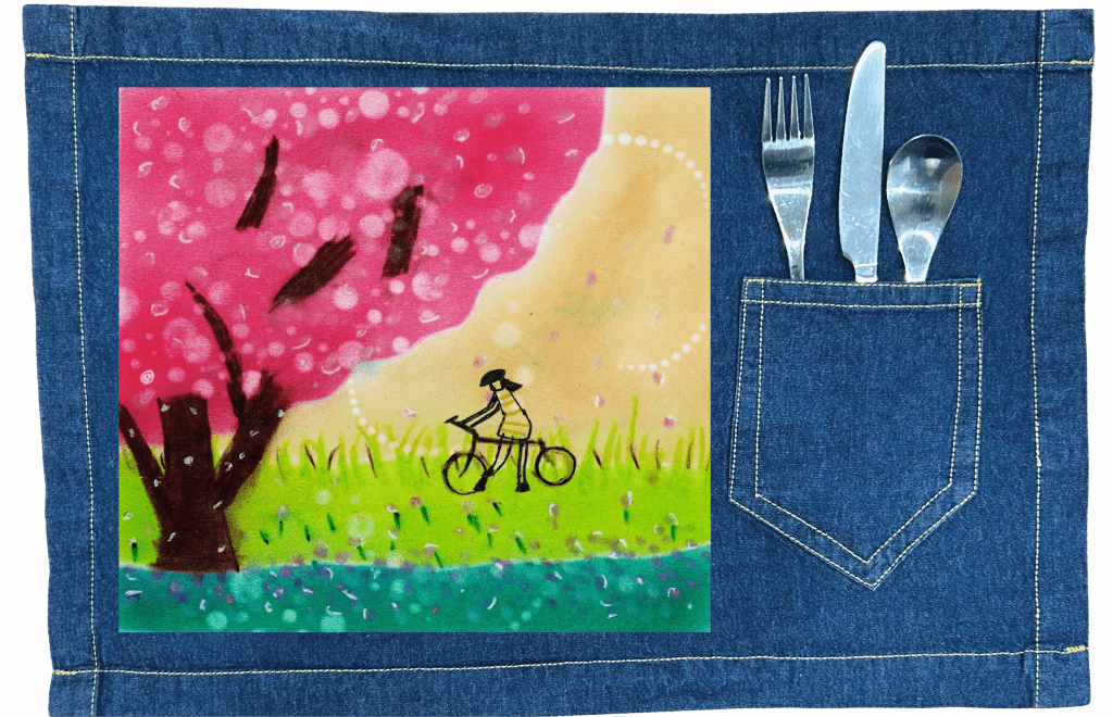 BIKE RIDE by CANVAS and QUOTATIONS custom denim jacket by DenimINK
