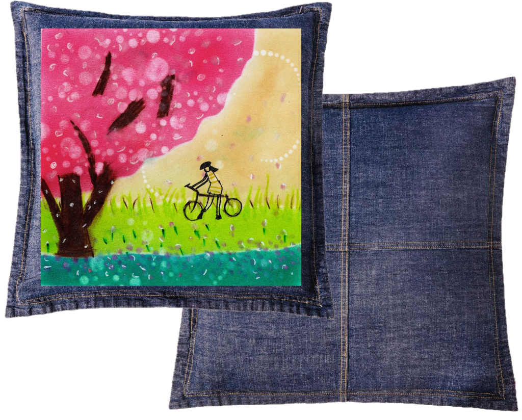 BIKE RIDE by CANVAS and QUOTATIONS custom denim jacket by DenimINK
