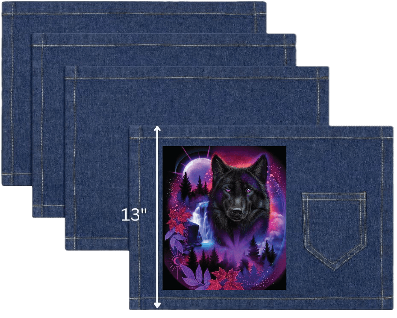 BLACK WOLF SPIRIT with background by SHEENA PIKE