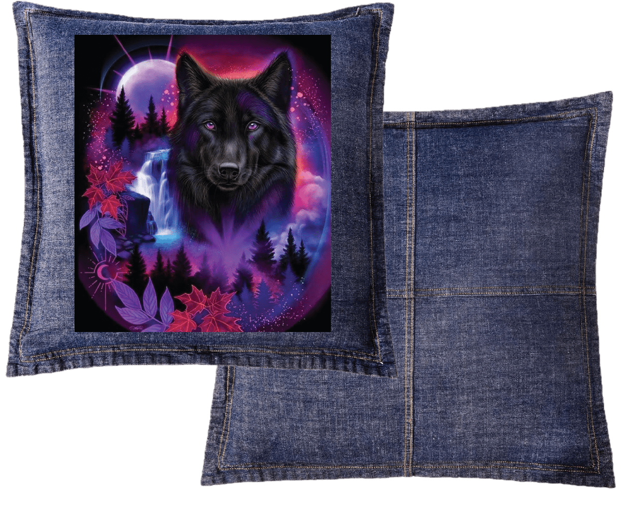 BLACK WOLF SPIRIT with background by SHEENA PIKE