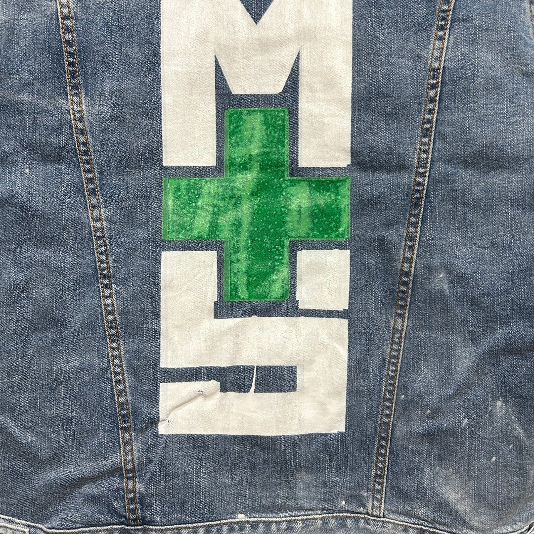 AS - IS. 8. M+S. ONE - OF - ONE. Printed Denim Jacket — Medium / Stonewashed custom denim jacket by DenimINK