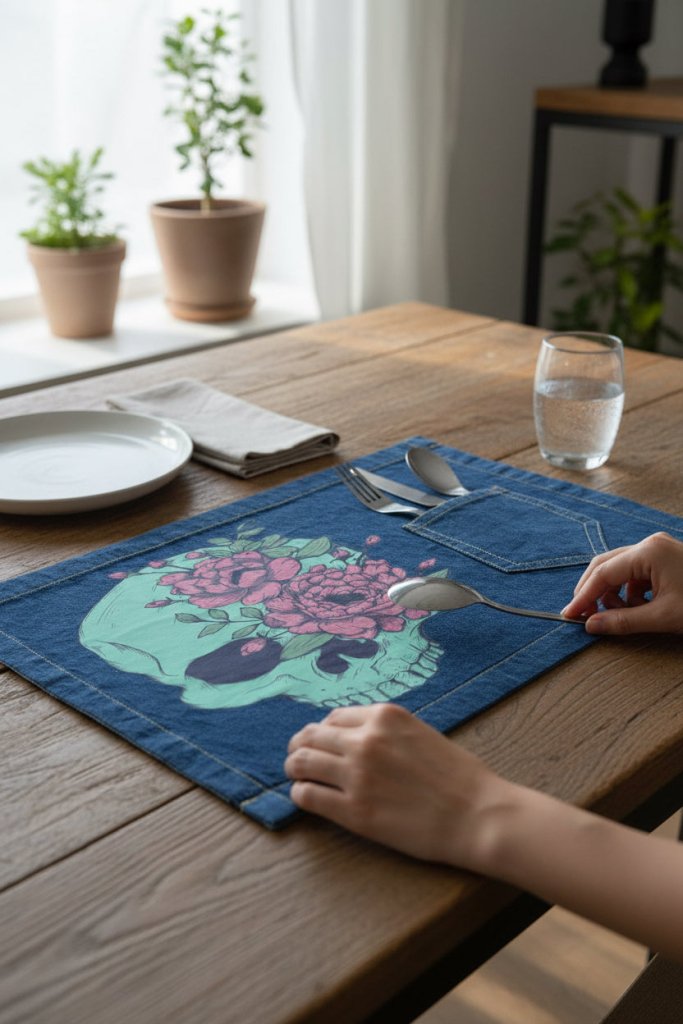 BLUE FLORAL SKULL by JESS ADAMS