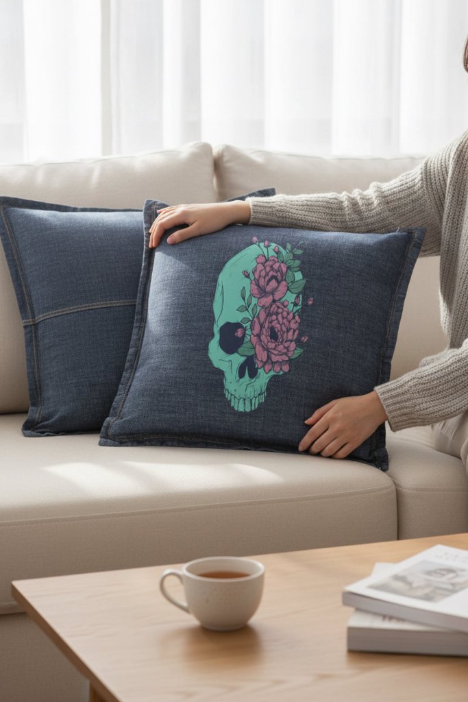 BLUE FLORAL SKULL by JESS ADAMS