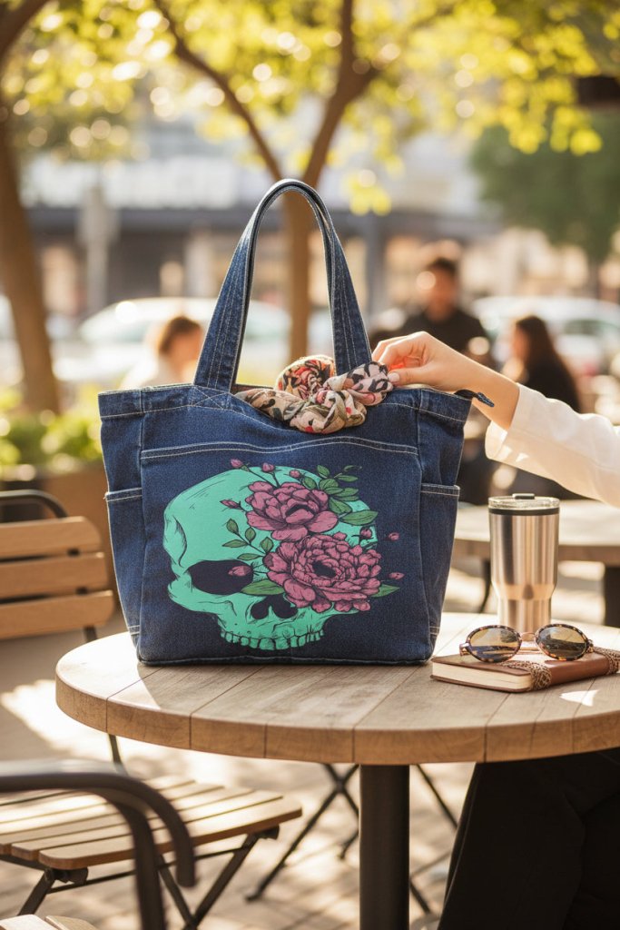 BLUE FLORAL SKULL by JESS ADAMS