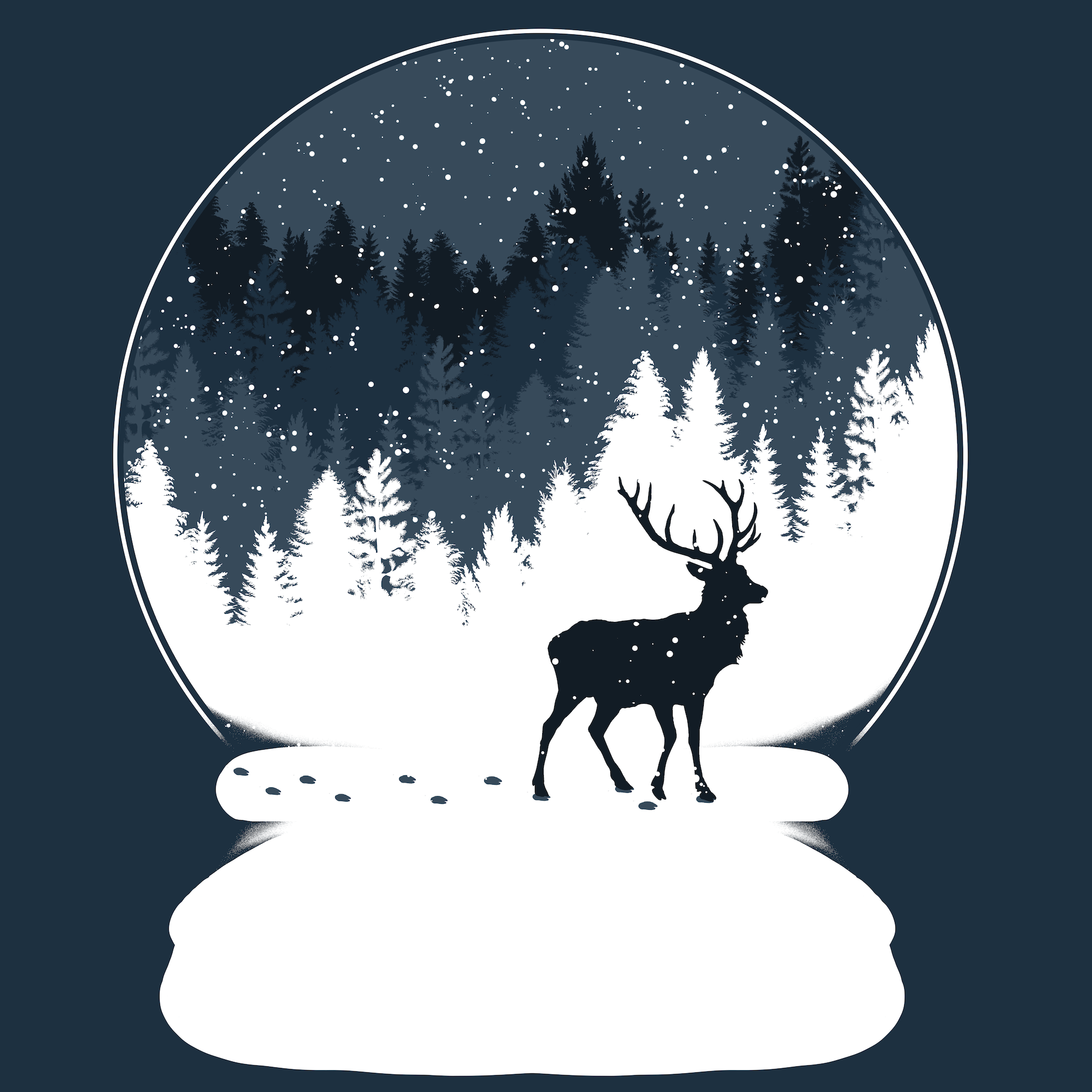 BOULE à NEIGE, by TOBE FONSECA, printed on denim jackets and other denim products: tote bags, throw pillows, table place mats, aprons