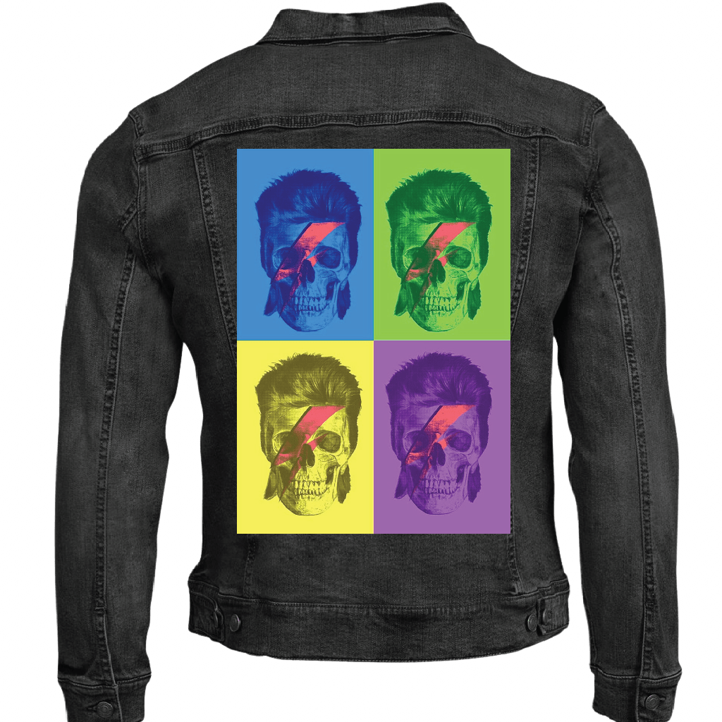 BOWIE POP ART by GRANT SHEPLEY custom denim jacket by DenimINK