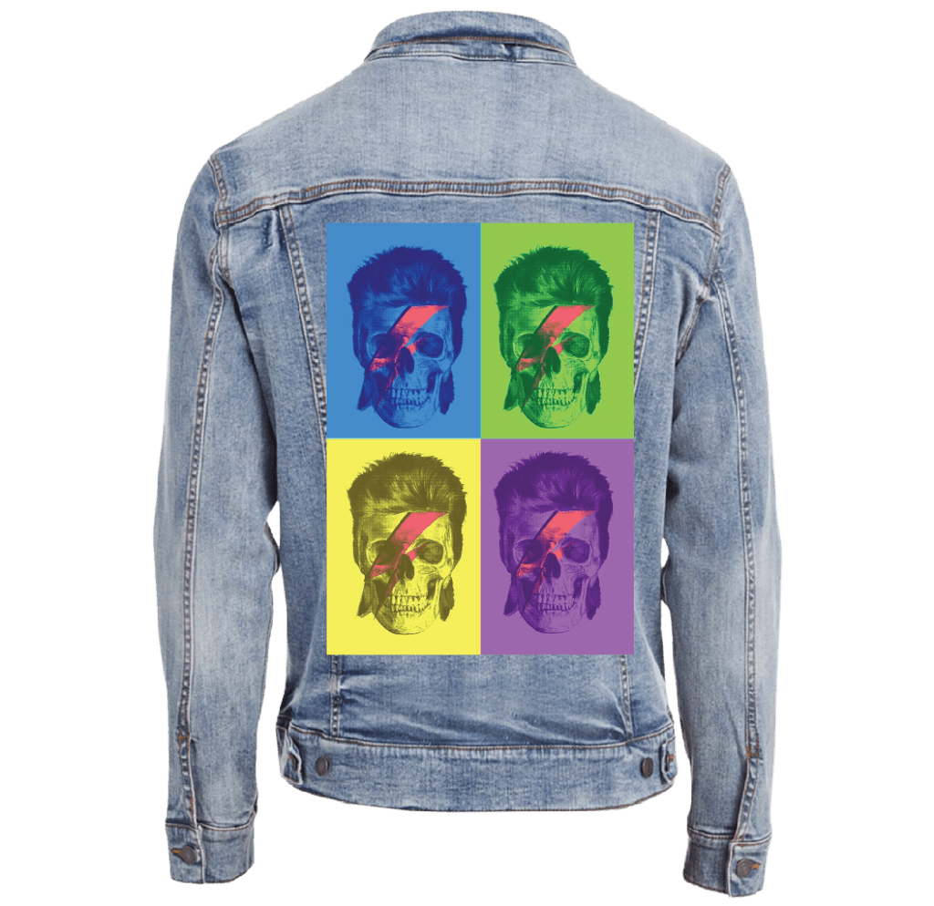 BOWIE POP ART by GRANT SHEPLEY custom denim jacket by DenimINK