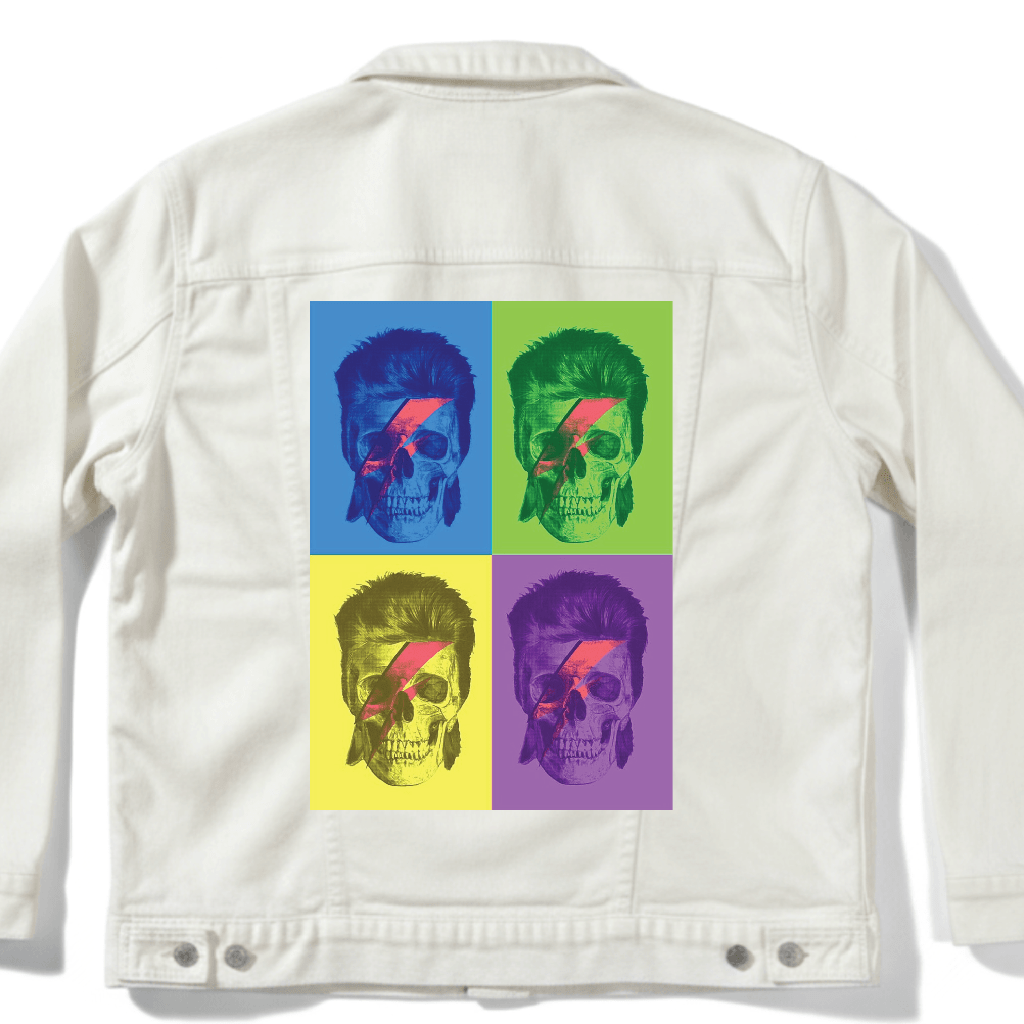 BOWIE POP ART by GRANT SHEPLEY custom denim jacket by DenimINK