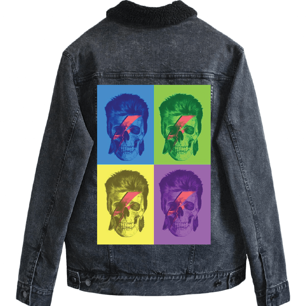 BOWIE POP ART by GRANT SHEPLEY custom denim jacket by DenimINK