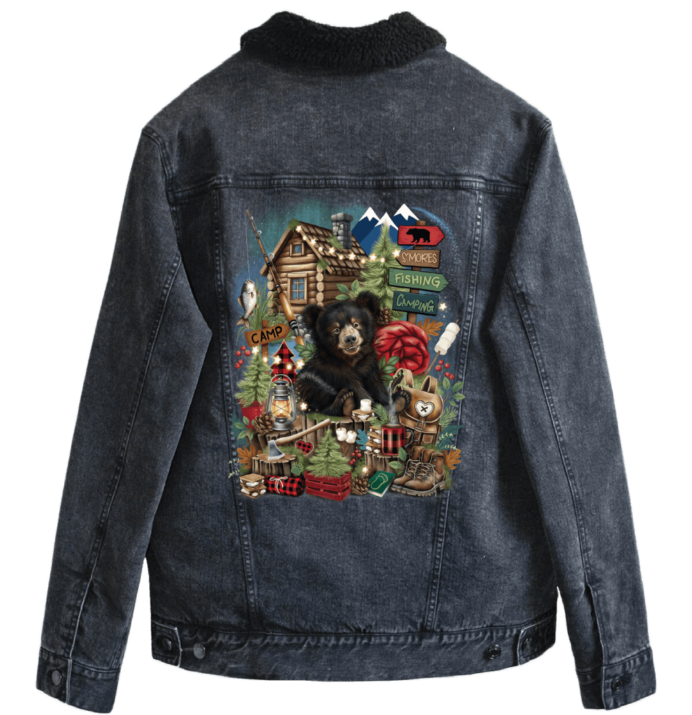 CAMPING COMPANION by SHEENA PIKE custom denim jacket by DenimINK