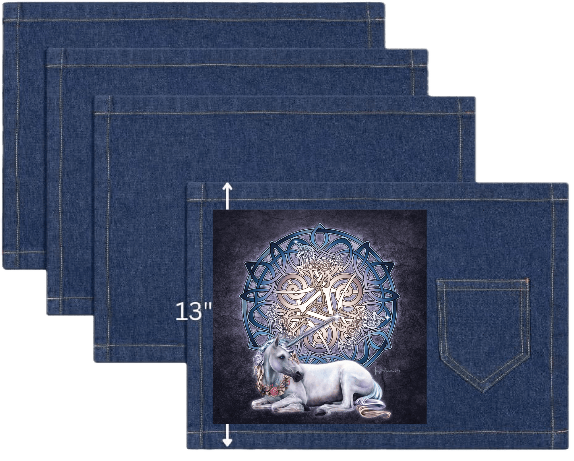 CELTIC UNICORN with background by BRIGID ASHWOOD