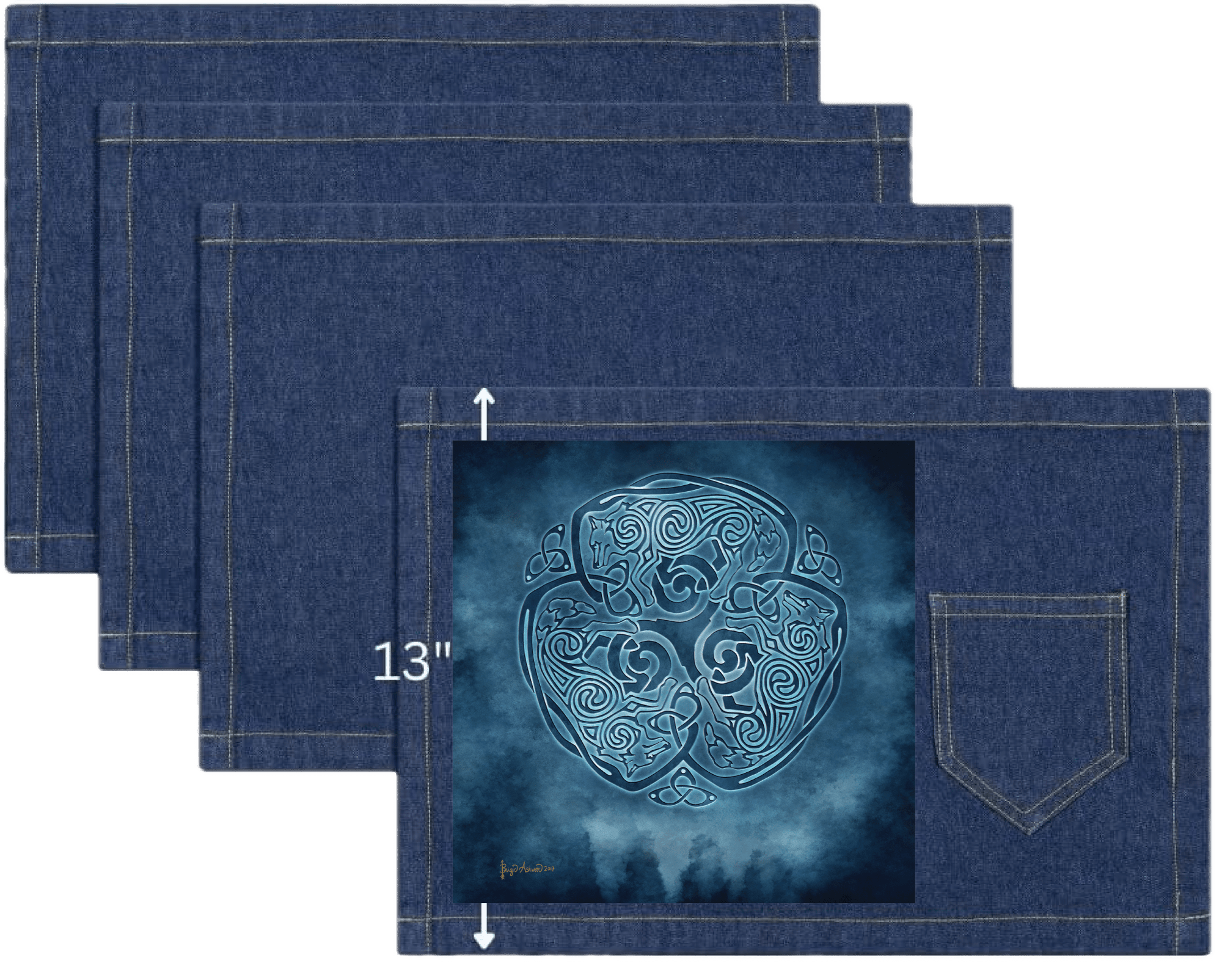 CELTIC WOLF with background by BRIGID ASHWOOD