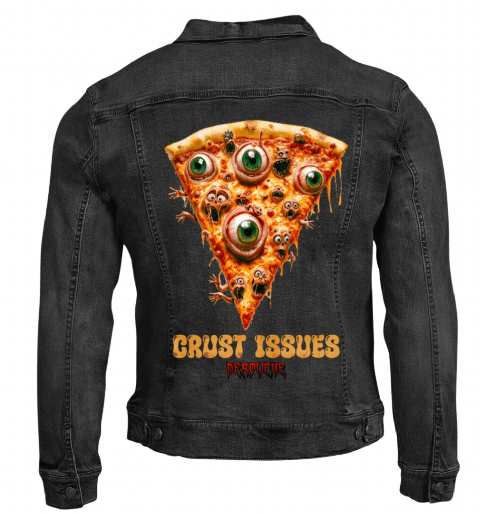 CRUST ISSUES by DeROUCHE DESIGNS custom denim jacket by DenimINK