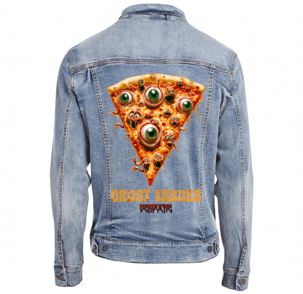 CRUST ISSUES by DeROUCHE DESIGNS custom denim jacket by DenimINK