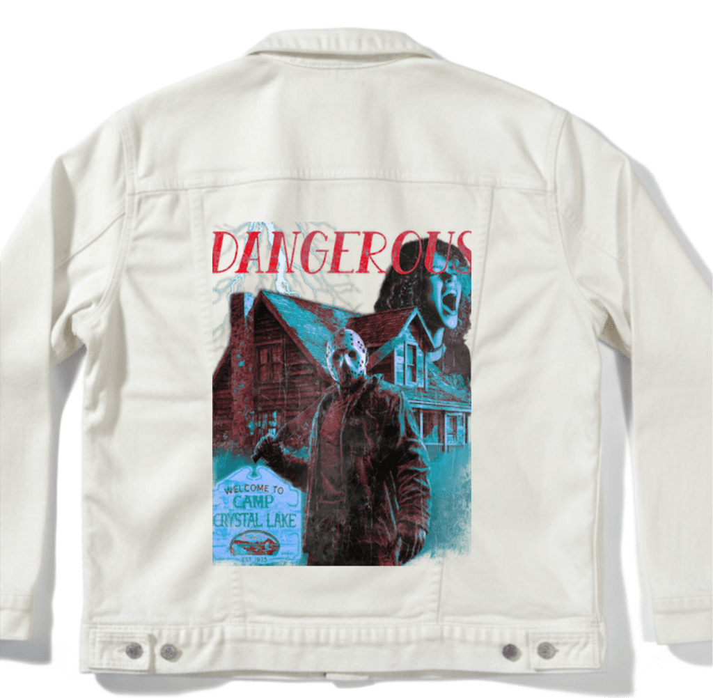 DANGEROUS by DeROUCHE DESIGNS custom denim jacket by DenimINK