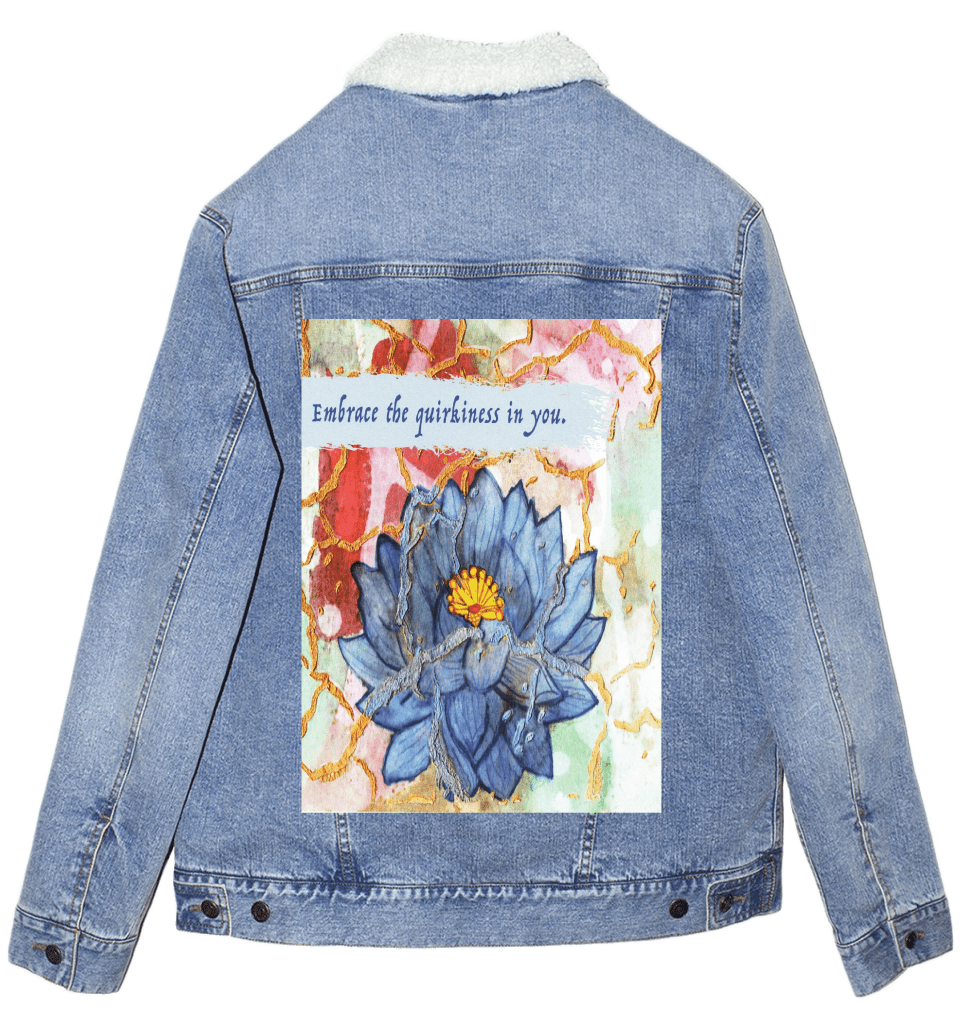 EMBRACE YOURSELF by CANVAS and QUOTATIONS custom denim jacket by DenimINK