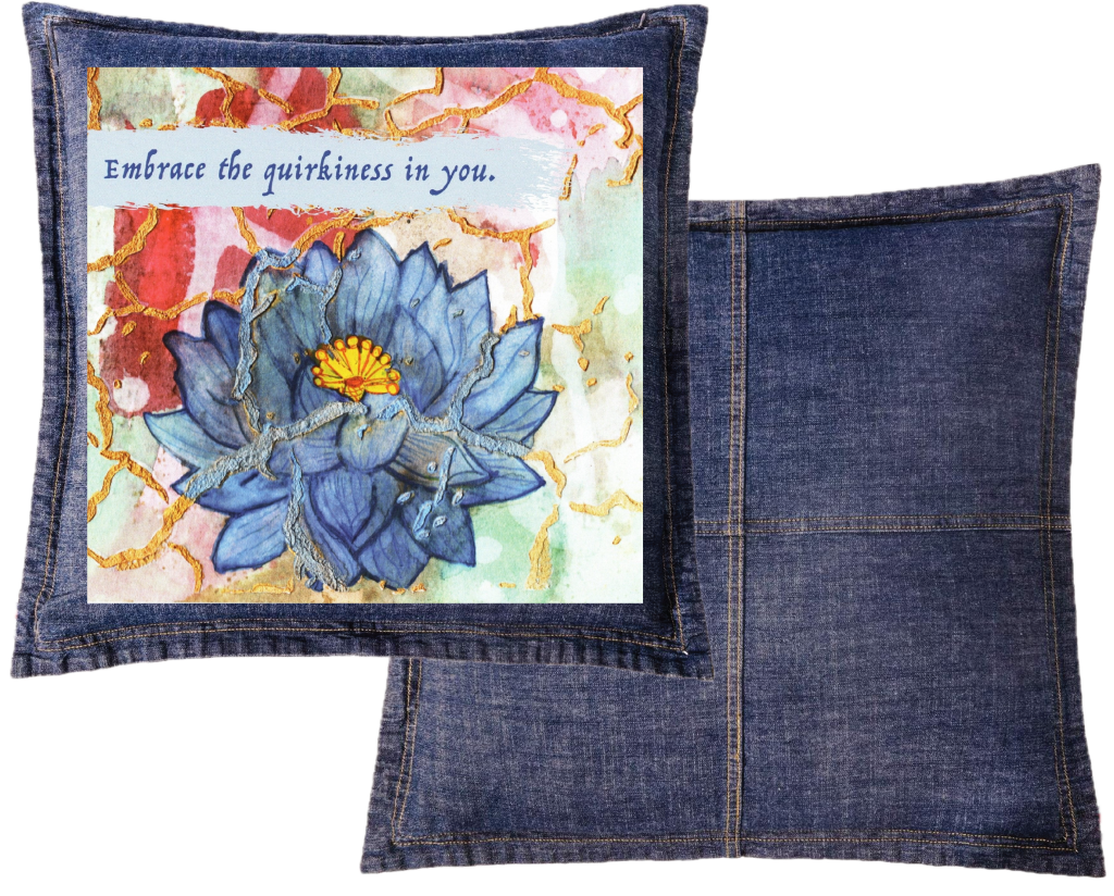 EMBRACE YOURSELF by CANVAS and QUOTATIONS custom denim jacket by DenimINK